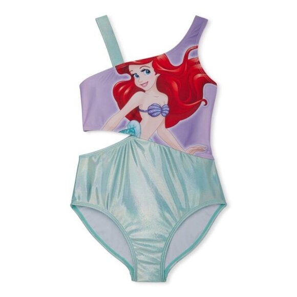 Disney Other - Little Mermaid Girls Ariel Cut Out One Piece Swimsuit || 10/12